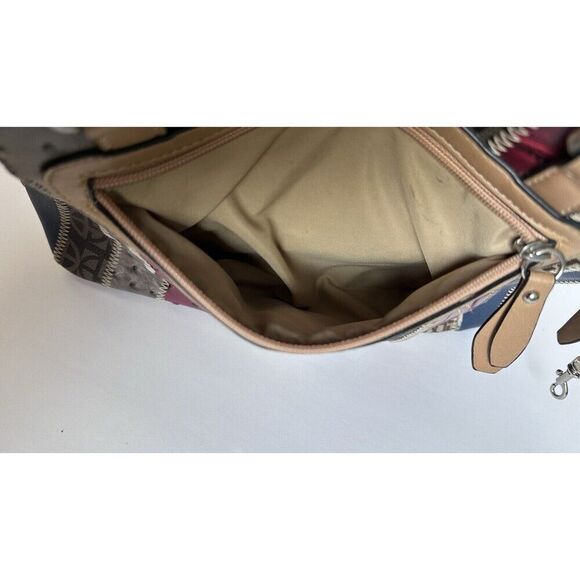 Giani Bernini Med Tote Bag Multi-Color Patchwork Striped Shoulder Bag Purse - Picture 5 of 16